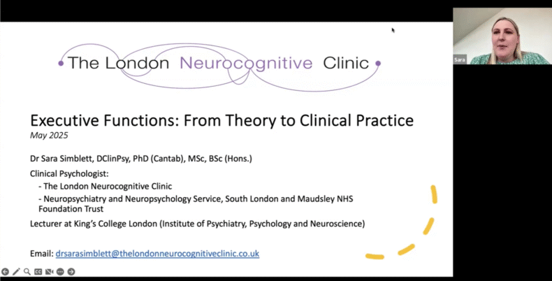 NeuroHealth External Speaker Webinar Series – Executive Functions: From Theory to Clinical Practic - The London Neurocognitive Clinic